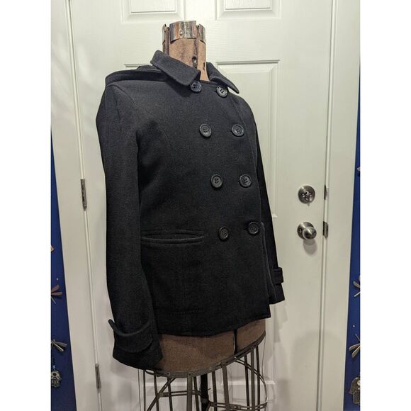 Maurices Double Breasted Wool Blend Peacoat Military Style - Picture 6 of 13